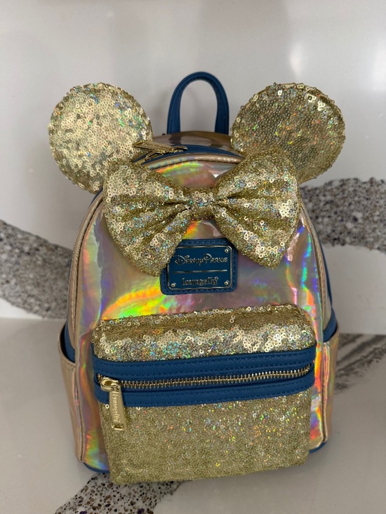 Loungefly Handbags - Disney Loungefly Gold and Blue Backpack